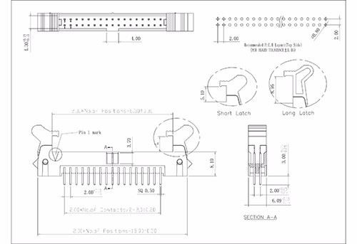 2.00mm Pitch Ejector Header 180° Connector