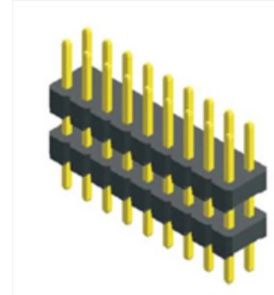 2.54mm Male Header Dual Row Double Plastic